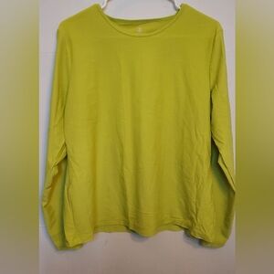 Lands' End Vibrant Green Long Sleeve SwimTee